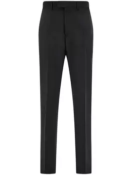 Прямые брюки с логотипом Ferragamo, черный