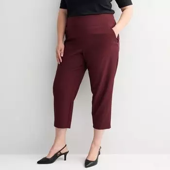 Прямые брюки с манжетами на щиколотке свободного кроя на резинке Nine West, цвет maddie plum