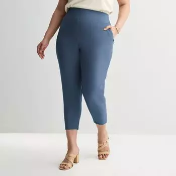 Прямые брюки с манжетами на щиколотке свободного кроя на резинке Nine West, цвет resolute blue