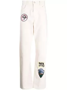 Прямые брюки с нашивками CARNE BOLLENTE, белый