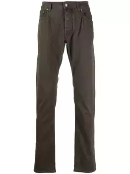 Прямые брюки с нашивкой-логотипом JACOB COHEN, коричневый