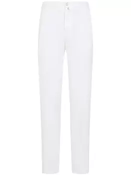 Прямые брюки с нашивкой-логотипом Kiton, белый