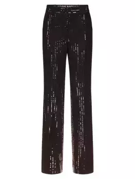 Прямые брюки с пайетками Michael Michael Kors, черный