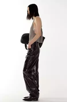 Прямые брюки с покрытием H&M, бургундия