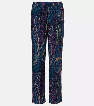 Прямые брюки с принтом Etro, Stampa F.Do Blu
