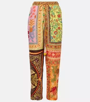 Прямые брюки с принтом Farm Rio, мультиколор