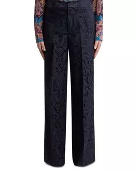 Прямые брюки с узором пейсли Etro, синий