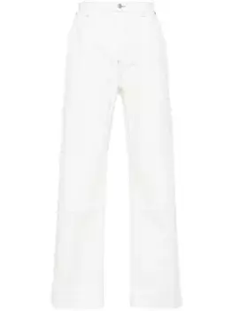 Прямые брюки с вышитым логотипом MM6 Maison Margiela, белый