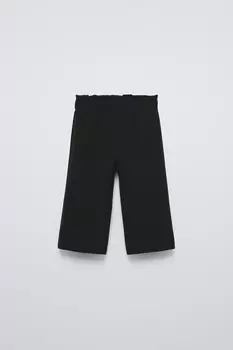 Прямые брюки с вышивками ZARA, черный