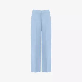 Прямые брюки с высокой посадкой из эластичного крепа Ro&Zo, синий