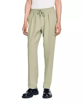 Прямые брюки с завязками на талии Sandro, коричневый/бежевый