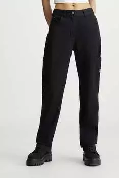Прямые брюки с завышенной талией Calvin Klein Jeans, черный