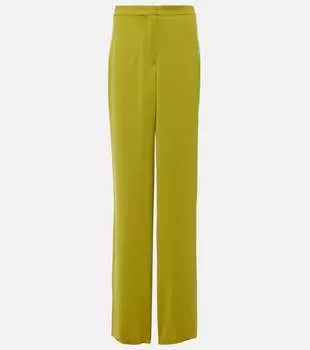 Прямые брюки с завышенной талией и декором Medusa Max Mara, зеленый