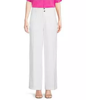Прямые брюки с жатой отделкой DKNY, белый