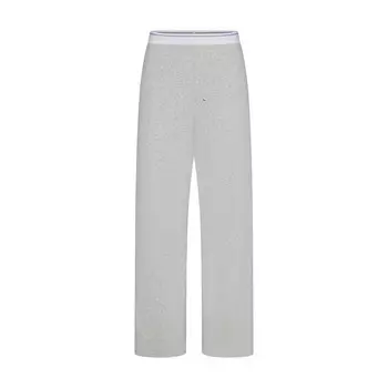 Прямые брюки SKIMS Cotton Rib, цвет Light Heather Grey Stripe