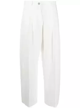 Прямые брюки со складками Fabiana Filippi, нейтральный