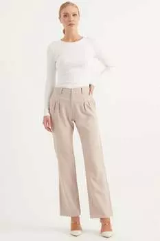 Прямые брюки со складками Herita, серый