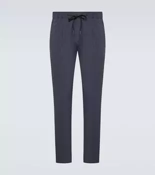 Прямые брюки со складками Herno, синий