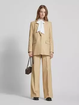 Прямые брюки со складками и эластичным поясом MORE