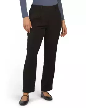 Прямые брюки со складками спереди и эластичной резинкой сзади Elie Tahari, цвет Noir