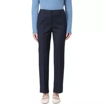 Прямые брюки со складками WEEKEND MaxMara, Marine Blue