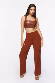 Прямые брюки со средней посадкой Forever 21, шоколадный