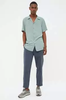 Прямые брюки со средней талией Trendyol, синий