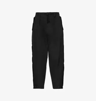 Прямые брюки средней посадки из хлопка со складками Regulation Yohji Yamamoto, черный