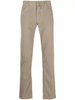 Прямые брюки средней посадки JACOB COHEN, коричневый