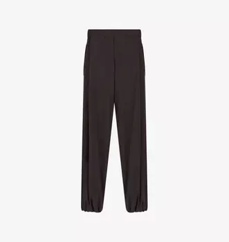 Прямые брюки свободного кроя из эластичной ткани Emporio Armani, цвет raven