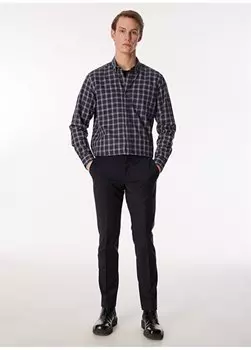 Прямые брюки узкого кроя с нормальной талией темно-синие мужские брюки ROMA Network, темно-синий