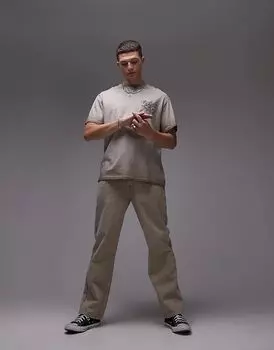 Прямые брюки в камне Topman