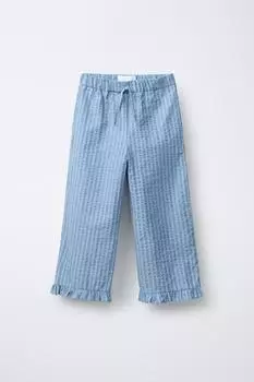 Прямые брюки в обтяжку ZARA, синий