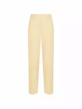 Прямые брюки в полоску Ganni, бежевый