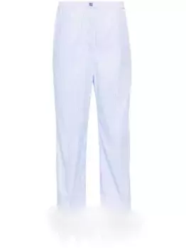 Прямые брюки в тонкую полоску MIU MIU, синий