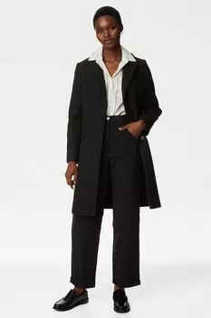 Прямые брюки выше щиколотки Marks & Spencer, черный