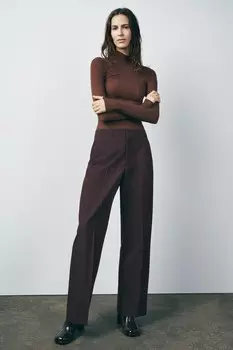Прямые брюки ZARA, бордовый