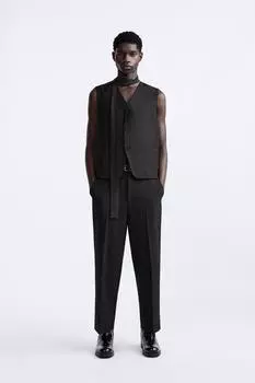 Прямые брюки ZARA, черный
