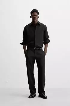 Прямые брюки ZARA, черный