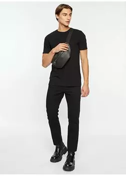 Прямые черные мужские джинсовые брюки прямого кроя с нормальной талией 499985 Gap, черный