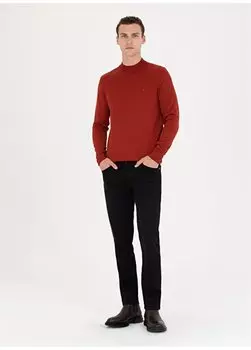 Прямые черные мужские джинсовые брюки с нормальной талией и нормальными штанинами WISNER Pierre Cardin, черный