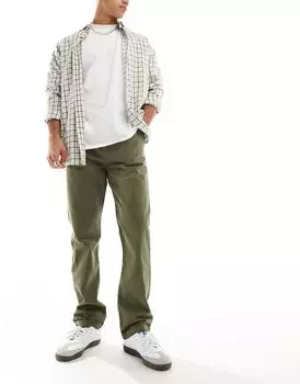 Прямые чиносы цвета хаки ASOS DESIGN