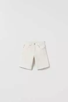 Прямые цветные шорты-бермуды ZARA, белый