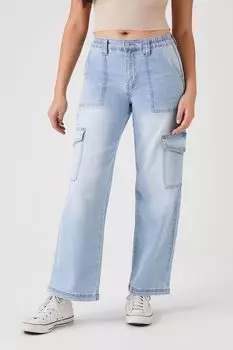 Прямые джинсовые брюки-карго Forever 21, деним