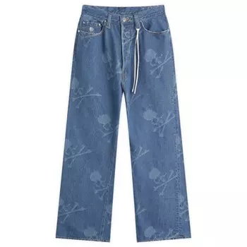 Прямые джинсовые брюки с монограммой Mastermind World, синий