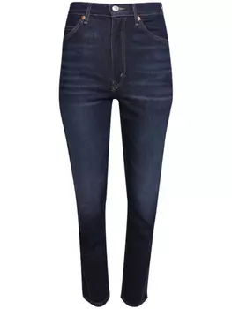 Прямые джинсы 70's из винтажного денима RE/DONE, синий