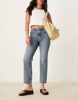 Прямые джинсы ASOS DESIGN средней посадки в винтажном стиле