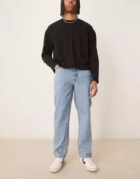 Прямые джинсы ASOS DESIGN светло-голубого цвета