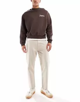 Прямые джинсы Bershka цвета экрю