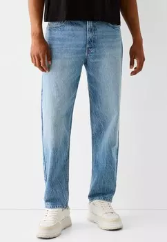 Прямые джинсы Bershka, синий